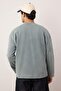 Açık Mavi Yeni Oversize/Geniş Kesim Eskitme/Soluk Efekt Kalın Sweatshirt TMNAW26SW00022 - 4