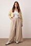 Beige Wide-Leg Woven Pants TBBSS22PL00002