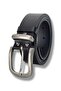 Men's 100% Genuine Leather Tin Plated Buckle Black Belt 3.2 cm - 6