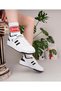 Unisex Lace-Up Strappy Sports Sneaker Shoes White-Black - 5
