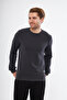 Men's Crew Neck 3 Thread Cotton Relaxed Sweatshirt – Anthracite Regular Fit