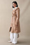 Camel Leather Trench Coat with Fur Detail - 4