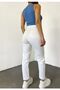 Women's Mom Jean White High Waist Flexible (LYCRA) (NOT THROUGH) - 3
