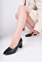 Genuine Leather Black Women's Heeled Leather Shoes Shn-1115 - 3