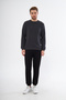 Men's Crew Neck 3 Thread Cotton Relaxed Sweatshirt – Anthracite Regular Fit - 4