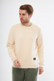 Men's Crew Neck 3 Thread Cotton Relaxed Sweatshirt – Beige Regular Fit - 2