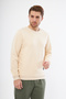 Men's Crew Neck 3 Thread Cotton Relaxed Sweatshirt – Beige Regular Fit - 3