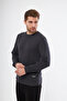 Men's Crew Neck 3 Thread Cotton Relaxed Sweatshirt – Anthracite Regular Fit - 2
