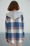 Women's Patterned Colorful Lumberjack Oversized Loose and Wide Fit Casual Double Hooded Jacket Shirt - 4