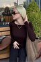 Bitter Brown Boat Neck Long Sleeve Bodysuit Sh322 - 6