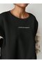 Relaxed Fit Slogan Printed Raster Oversize Sweatshirt - 8