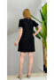 Mdb Women's Short Sleeve V-Neck Eopar Pattern Detailed Room Dress - 3