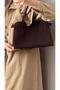 Suede Burgundy Wide Handle Bag with Puppies