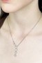 Necklace, Zircon Stone, Non-Tarnish Stainless Steel, Y Model, Star Detail, Silver Color, Model408