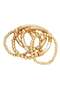 Gold Colour Beaded Stretch Bracelet Set 5-Piece Stackable Design