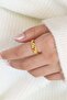 Women's Gold Color Steel Ring Set (2 Pieces) - 5