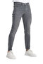 Men's Jeans Gray Nail Trim Slim Fit Skinny Fit Buttoned Trousers