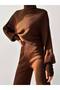 Women's Hand-stitched Brown Knitwear Crop and High Waist Brown Knitwear Trousers Set 015 - 8