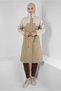 TWO-COLORED WAIST STRAPPED TRENCH COAT 10764