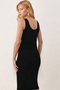 Women's Black Strap Bodycon Lycra Midi Dress Arm-25Y001094 - 4