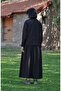 Black Midi Trench Coat with Epaulettes - 5