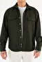 Men's Khaki Comfortable Fit Sports Jacket with Hood, Double Pockets and Snap Fasteners - 2