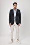 Jasino Svr Men's Navy Blue Cotton Lycra Slim Fit Knitted Stretchy Pointed Collar Casual Blazer Jacket - 8