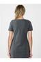 Anthracite Melange Short Sleeve Boat Neck Knitted Blouse - 5
