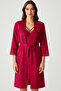 Fuchsia Jacquard Lace Detailed Premium Nightgown & Robe Set – Special Boxed