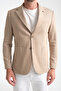 Abrines Men's Mustard Half-Lined Blazer Jacket with Pockets, Cotton Blend, Lycra, Flexible Fabric - 2