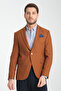 Allegrie Men's Mustard Oversize Oversize Mono Collar Patterned Slim Fit Blazer Jacket