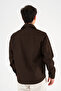 Men's Brown Comfortable Fit Sports Jacket with Flap, Double Pockets and Snap Fasteners - 6