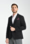 Baselnaa Men's Black Battal Large Size Slim-Fit Lined Button Basic Blazer Jacket - 5