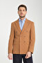 Baselna Krv Men's Mustard Double Breasted 6 Pieces Metal Buttoned 4 Season Blazer Jacket