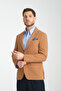 Baselnaa Men's Mustard Oversize Large Size Slim Fit Lined Buttoned Basic Blazer Jacket - 5