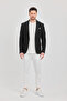 Fedeli Men's Black Cotton Blended Stretch Fabric Slim Fit Sports Blazer Jacket - 8