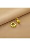 Non-Tarnish Steel 3-Stripe Sandy Minimal Hoop Earrings-1.3 cm - 6