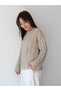 Una Fiaba - Beige Oversize Soft Textured Hair Knit Crew Neck Women's Sweater - 6