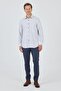 Men's Long Sleeve Checkered Pattern Hard Collar Pocket Cotton Comfort Fit Shirt 1004250176 - 3
