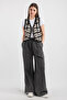 Hatunatila Patterned Süzine Knitted Knitwear Vest Black