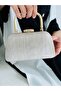 Women's Gold Chain Detail Long Chain Strap Evening Bag (Suitable for Phone Use) - 4