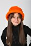 Orange Soft Textured Plush Bucket Girl's Hat - 6
