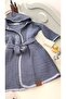 4 Layer Muslin Bathrobe – 100% Organic Cotton - Indigo - 3