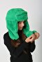 Green Plush Fur Eared Pompom Girl's Beanie Hat - 7
