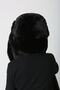 Black Plush Fur Girl's Beret Hat with Headphones and Snap Fasteners - 5