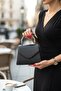 Sparkling Textured Black Chain Strap Women's Evening Dress Bag - 2