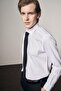 White Half Italian Collar Long Sleeve Easy to Iron Slim Fit Cotton Shirt 1004255301 - 4
