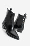 Women's Pointed Toe Elastic Cowboy Back Zipper Heeled Western Boots Esoma Black