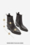 Women's Pointed Toe Elastic Cowboy Back Zipper Heeled Western Boots Esoma Brown - 8