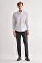 White Half Italian Collar Long Sleeve Pocketless Slimfit Fit Classic Shirt 1004255162 - 2